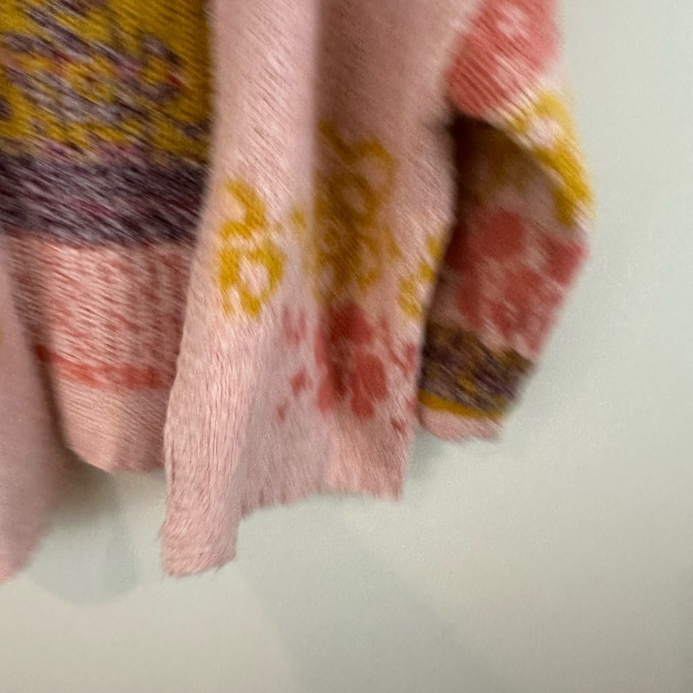 &Merci Colorful Pink Floral Open Cardigan Sweater Oversized Size Small - Picture 5 of 6
